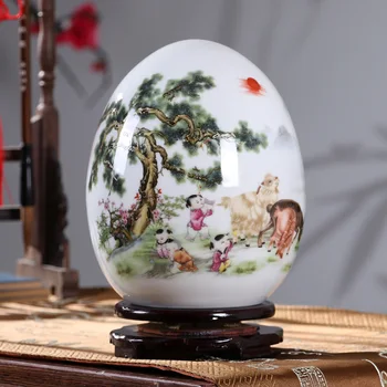 

Jingdezhen ceramics pastel eggshell and egg egg auspicious new Chinese Home Furnishing decorative handicrafts