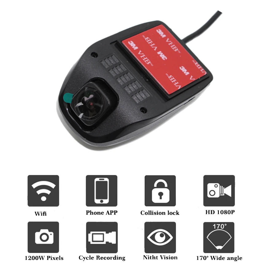 Liislee Car Driving Video Recorder Small Wireless Wifi DVR Dash Camera for Audi A1 GB 2018 2019 Night Vision APP Control Mobile1