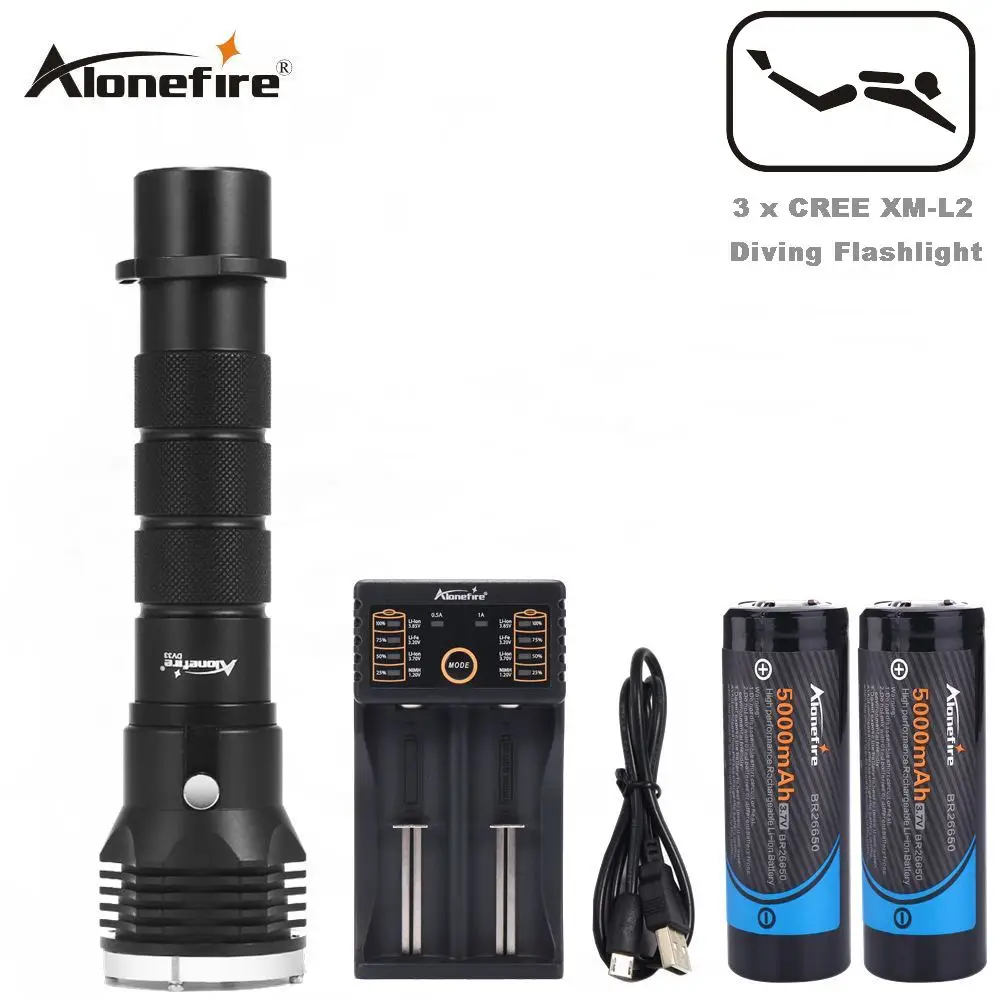 Linterna de buceo LED Antorcha subacuática impermeable Scuba Diver