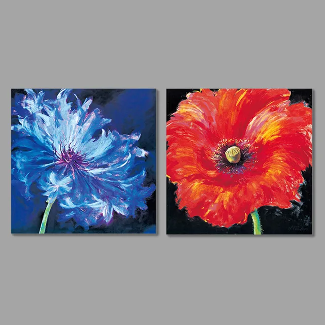 warme farben malerei, warme kalte farbe 2 stücke blume kinder wohnzimmer kinder dekoration, Innenarchitektur