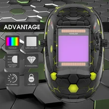 Настоящий цвет сварочный шлем супер большой просмотровый экран Сварочная маска 100*93 мм Солнечная Авто Затемняющая бленда