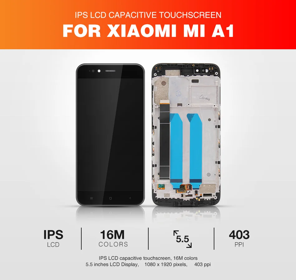 Для Xiaomi mi A1 ЖК-дисплей с рамкой+ 10 точечный экран сенсорная панель для Xiao mi A1 mi A1 5X ЖК-дисплей дигитайзер Запасные части