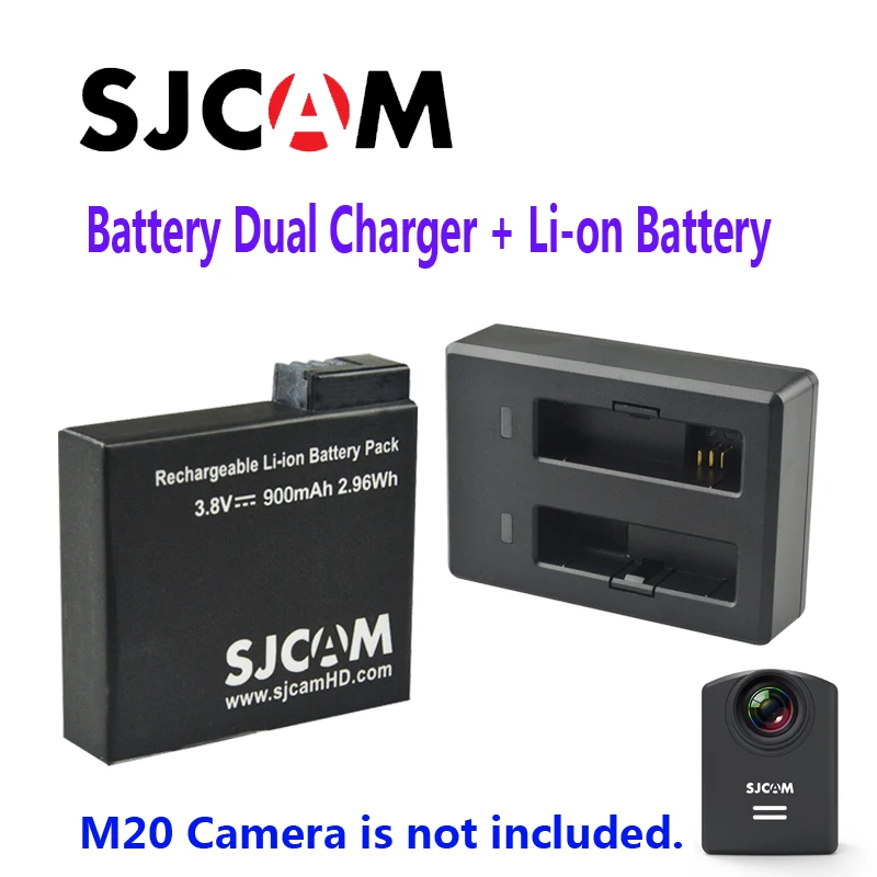 

Free Shipping!!Original SJCAM Rechargable Li-on Battery Dual Charger Suit for M20 Sport Action Camera DV+1pcs Battery Charger