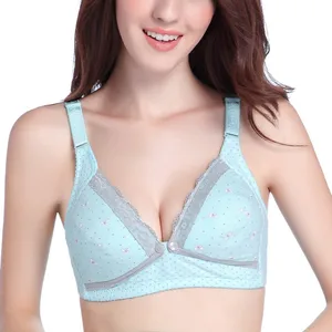 Women Intimate Breastfeeding Bra Fashion Maternity Nursing Bras Cotton Front Button Printing Pregnant Breast Brassiere Underwear