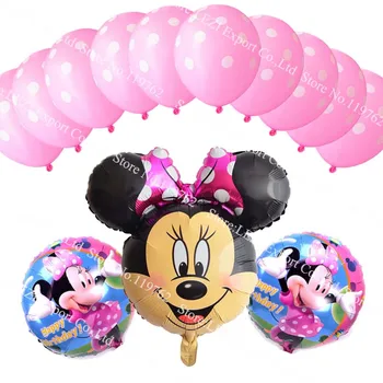 

Hot sale Minnie Mickey Mouse theme party decoration Combination suit balloons Happy birthday party decoration Dot balloon