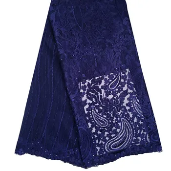 

African Cord Lace High Quality French Lace Fabric with Plenty Stones Red Color African Lace Fabric For Nigerian Wedding 1138