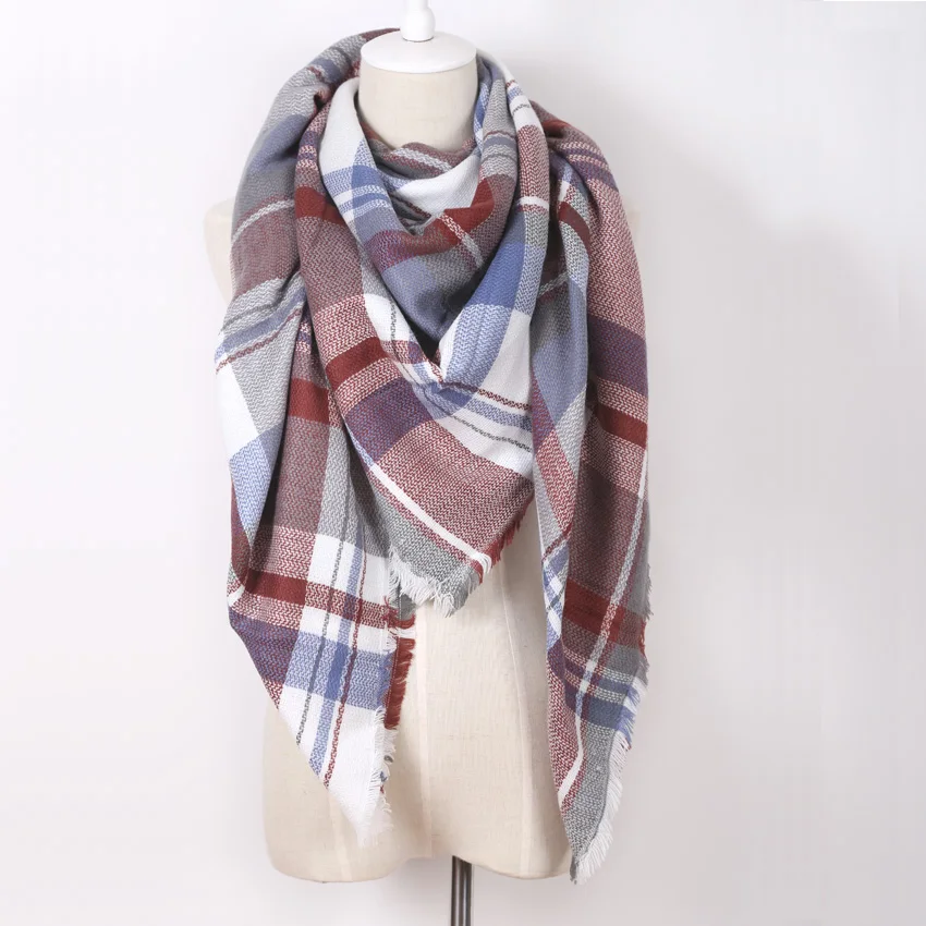 za Brand Winter 2016 font b Tartan b font Scarf Cashmere Plaid Scarf cuadros New Designer