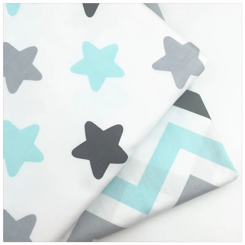 

DIY Sewing Craft Material Telas to Patchwork Stars Wave Print 100% Twill Cotton Fabric By Meter For Baby The Cloth Home Textile