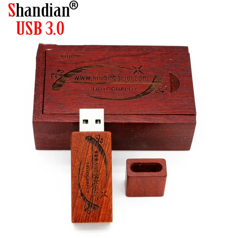 SHANDIAN USB 3,0 флэш-накопитель в деревянном корпусе с логотипом на заказ бамбуковый usb с коробкой карту флэш-памяти с интерфейсом USB Memory stick флэш-накопитель флешки 4 GB 16 ГБ, 32 ГБ, 64 ГБ
