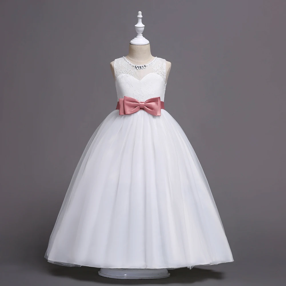

Kids Bridesmaid Lace Girls Dress For Wedding and Party Dresses Evening Christmas Girl Long Costume Princess Children Fancy 4-14T