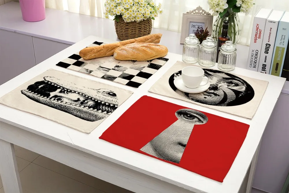 Классический хлопковый льняной художественный утеплитель Западный коврик винтажный fornazetti Art Master коврики на стол кухонный стол аксессуар