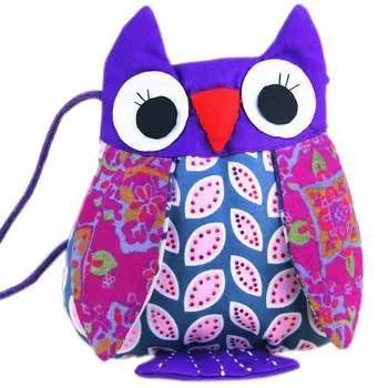 

Vintage Women Ethnic Owl Cotton Fabric Shoulder Bag Handmade Messenger Bags Cute Small Handbag FA$1