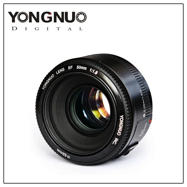 Объектив YONGNUO YN50mm f1.8 YN EF 50 мм f/1,8 AF объектив YN50 апертура Автофокус для Canon EOS 60D 70D 5D2 5D3 600d Canon/Nikon DSLR