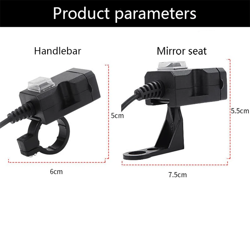 Двойной USB порт 9-90 в водостойкий мотоцикл зарядное устройство на руль адаптер питания розетка для телефона gps 12 В 22 мм