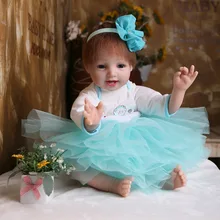 Baby Simulation silicone reborn dolls lifelike Wearing princess Dress reborn doll children birthday Gift toys for girls