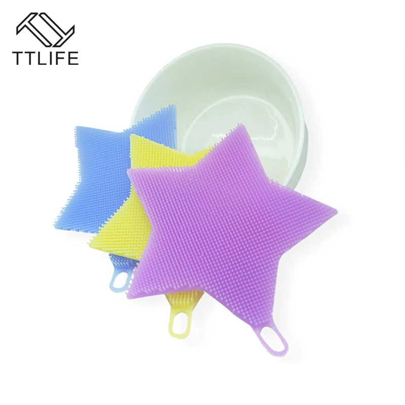 

TTLIFE Hot Multi-function Soft Silicone Dish Washing Cleaning Brush Kitchen Tool