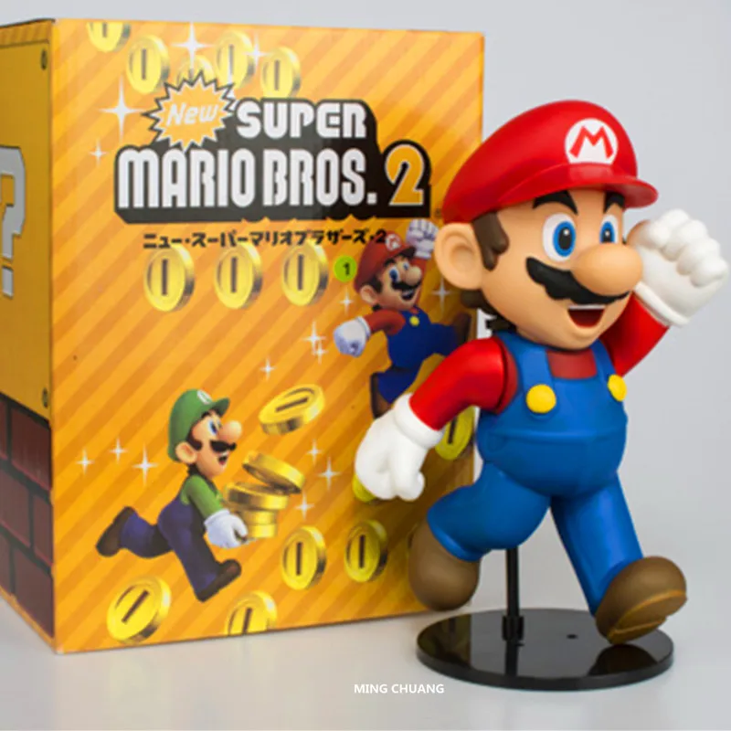 

7" Super Mario Bros SMT Rework Luigi Mario Brother Vinyl Movable 20CM Action Figure Collectible Model Toy BOX D464