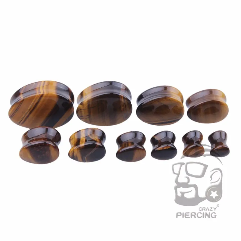 5 мм-25 мм Tiger Eye Ear Plug модные натуральные Teardrop расширители для ушей расширитель для пирсинга ювелирные изделия тела органические тоннели для мочки уха