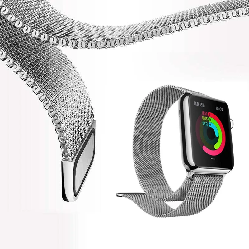 

2018 joyozy Milanese Loop for Apple Watch band 38mm 42mm Series 1/2/3 Stainless Steel Strap Belt Metal Watch Bracelet