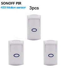 Sonoff 3pcs PIR Sensor Motion Detector Wireless Automation Anti-Theft Alarm Smart Home Security Alarm System work with RF Bridge