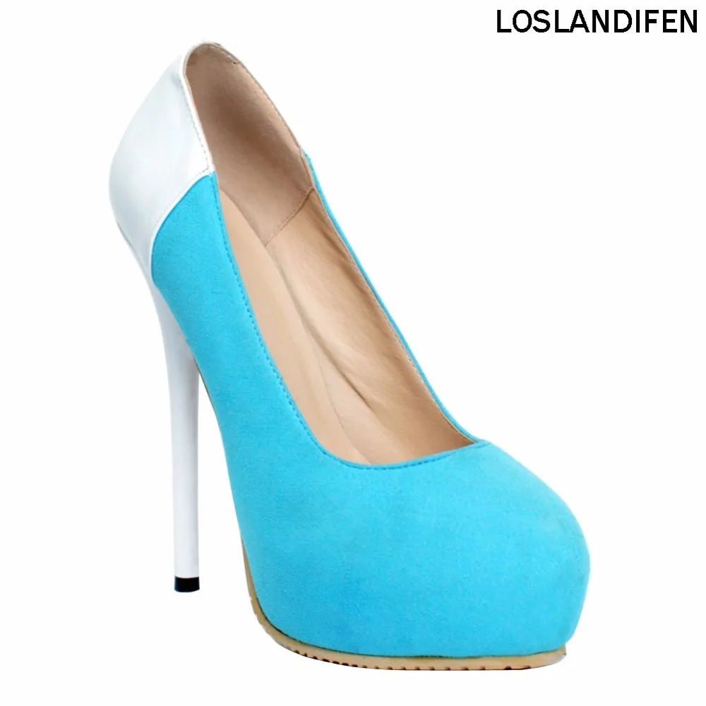 

2018 Simple Causal Handmade Women's Abstract Patchwork Print Stiletto Platform High Heel Pumps Slip-on Shoes XD204