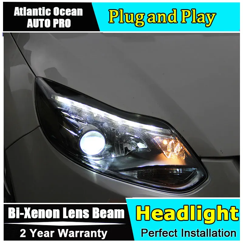 Car Styling for Ford Focus Headlights ST Style LED Headlight DRL Lens