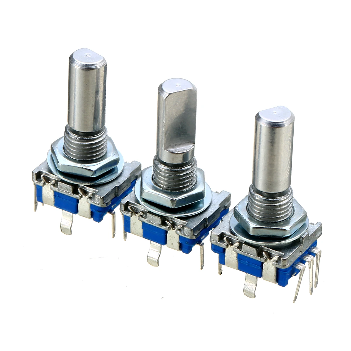 3pcs Rotary Encoder With Push Button 6mm Shaft Diameter 20 Position 360 Degree Electrical Encoder Push Switches 5 Pin Mayitr