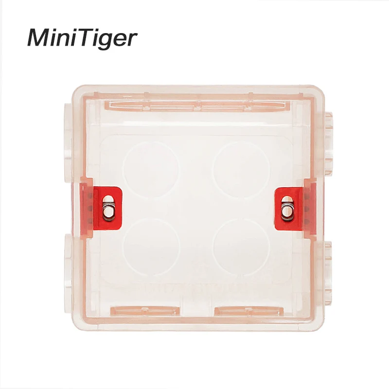 Minitiger 86 мм* 83 мм* 50 мм Регулируемая прозрачная Монтажная коробка внутренняя кассета для 86 Тип wifi сенсорный переключатель и USB разъем - Цвет: Pink