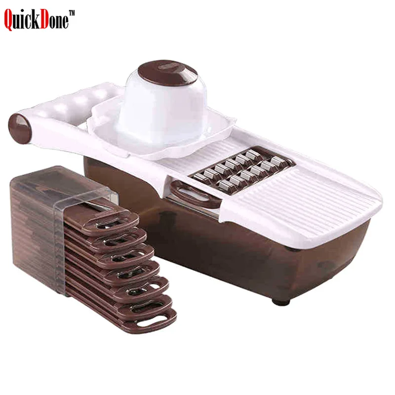 

QuickDone Multifunctional Mandoline Slicer Vegetable Cutter With Stainless Steel Blade Potato Carrot Grater Kitchen Tool AKC6235
