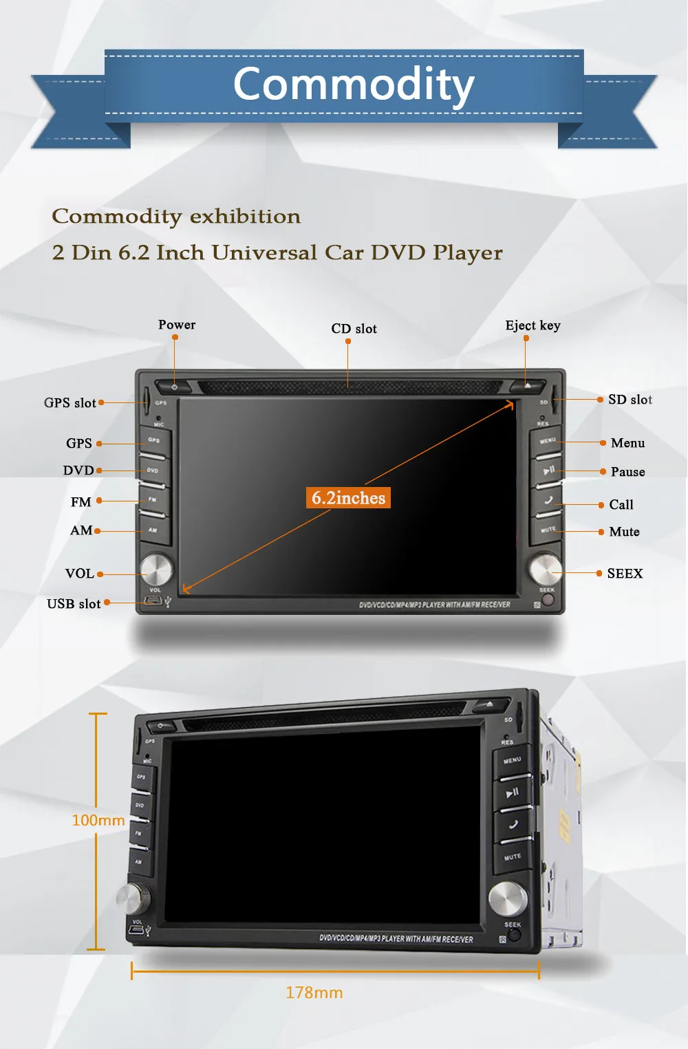 Discount Car Electronic pc 2 din Car DVD Player GPS Navigation Universal Car autoradio dvd audio In Dash Stereo Video+Free gps Map+camera 14