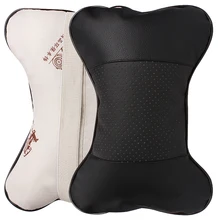 1 pcs High Quality Perforating Design Danny leather Hole digging Car Headrest Supplies Neck Auto Safety