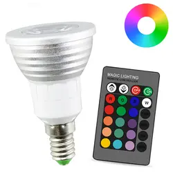 110 V 220 V rgb 5 Вт 24key Цвет ful лампы светодиодный Spotlight E14 16 Цвет волшебный праздник Dimmable этап света ИК-пульт Управление