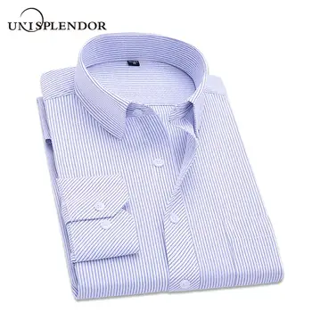 

Men Shirts Long Sleeved Shirt Classic Striped Male Social Dress Shirts Business Homme Shirt Spring Autumn Man Streetwear YN10581
