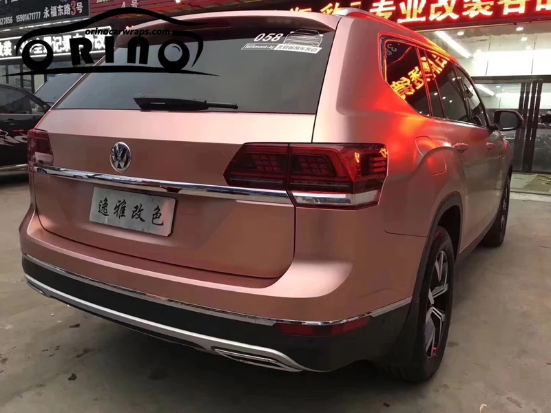Pearl Metallic Rose Gold Vinyl Film Wrap-4