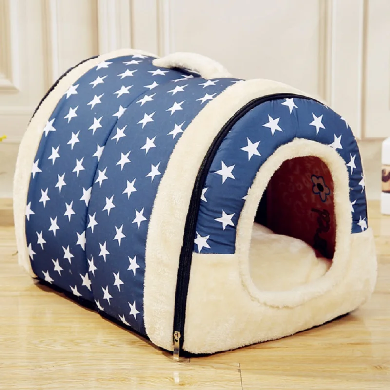 Multifukční pes hnízdeckého hnízda s matem sklápěcím pet psím lůžkem Kočka postel domu pro malé střední psy cestovní pet postelí taška