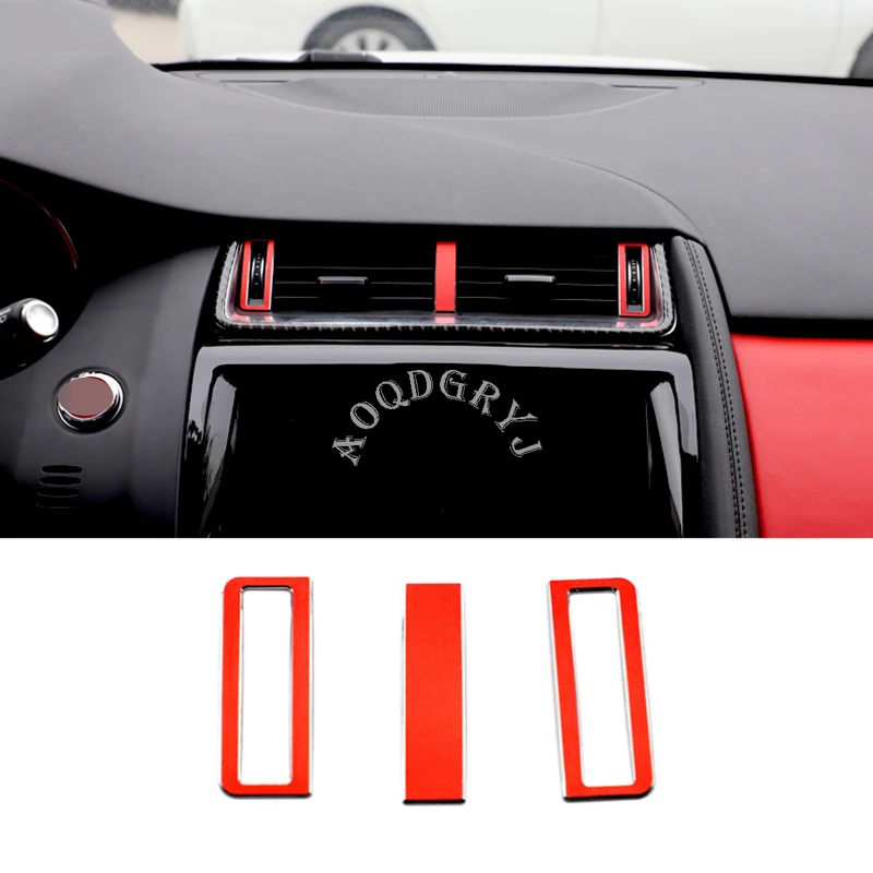 

Aluminum alloy Central Control Outlet Air Vent Cover Trim Sticker 3pcs For Jaguar E-PACE 2018-2019 Car Styling