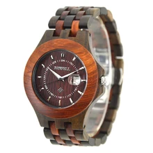 BEWELL Wood Watch Men Quartz Movement Clock Wooden Wristwatch Man Fashion and Casual Watches 080A
