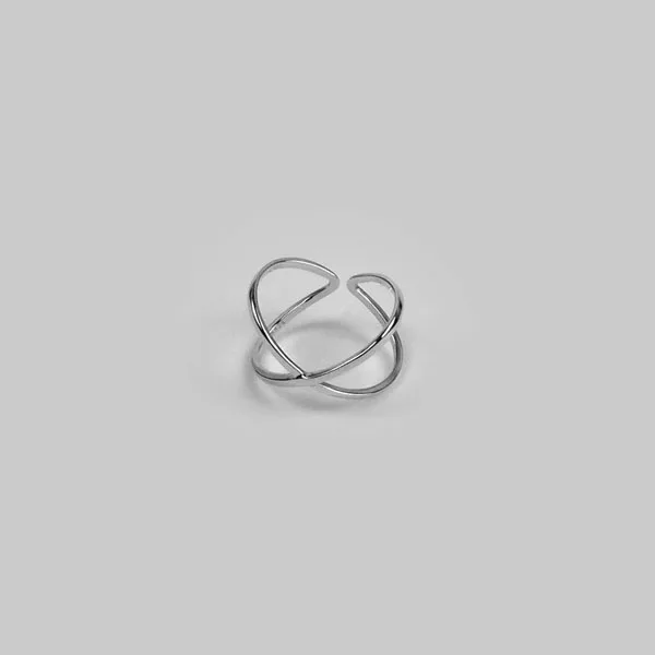Богемные винтажные 925 пробы серебряные крест-линия кольца для женщин Свадебные модные украшения большие Регулируемые Антикварные кольца Anillos
