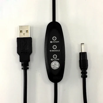 

10pcs USB DC3.5 Temperature Controller Heater Thermostat Control Switch 3-speed Adjustable 5V-12V Line Switch