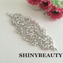 ShiDianYiSilver стразы аппликация пояс невесты кристалл жемчуг ленты свадебная одежда подружки невесты платья 10PCS-RA003-C0515