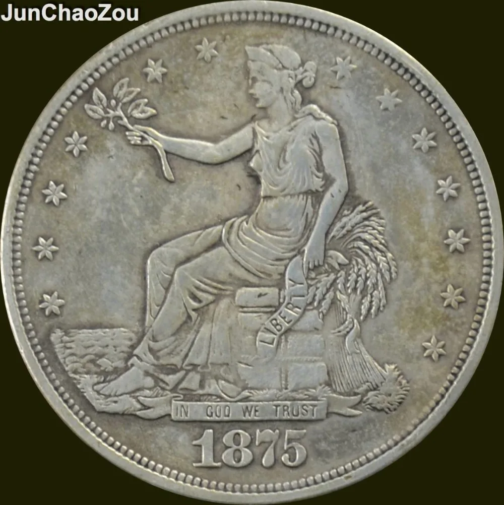 Download U.S.1875 S Seated Liberty Brass Silver Plated Trade Dollar Copy Coins-in Non-currency Coins from ...