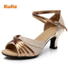 Женские туфли для латинских танцев, сальсы, Танго, черного атласа, с мягкой резиновой подошвой, женские вечерние туфли для бальных танцев, Каблук 5,5 см, размеры 34-42