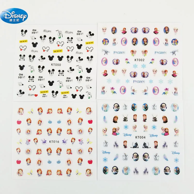 5 pcs/lot Frozen elsa and Anna Nail Stickers Toy Disney Princess girl sticker Makeup Toy Art Decorations for girls gift