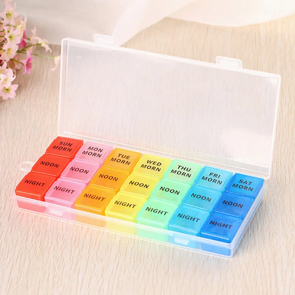 New 3 21 Squares Weekly 7 Days Tablet Pill Box Holder Container Case Medicine Storage Organizer Row New 3 21 Squares Weekly 7 Days Tablet Pill Box Holder Container Case Medicine Storage Organizer Row