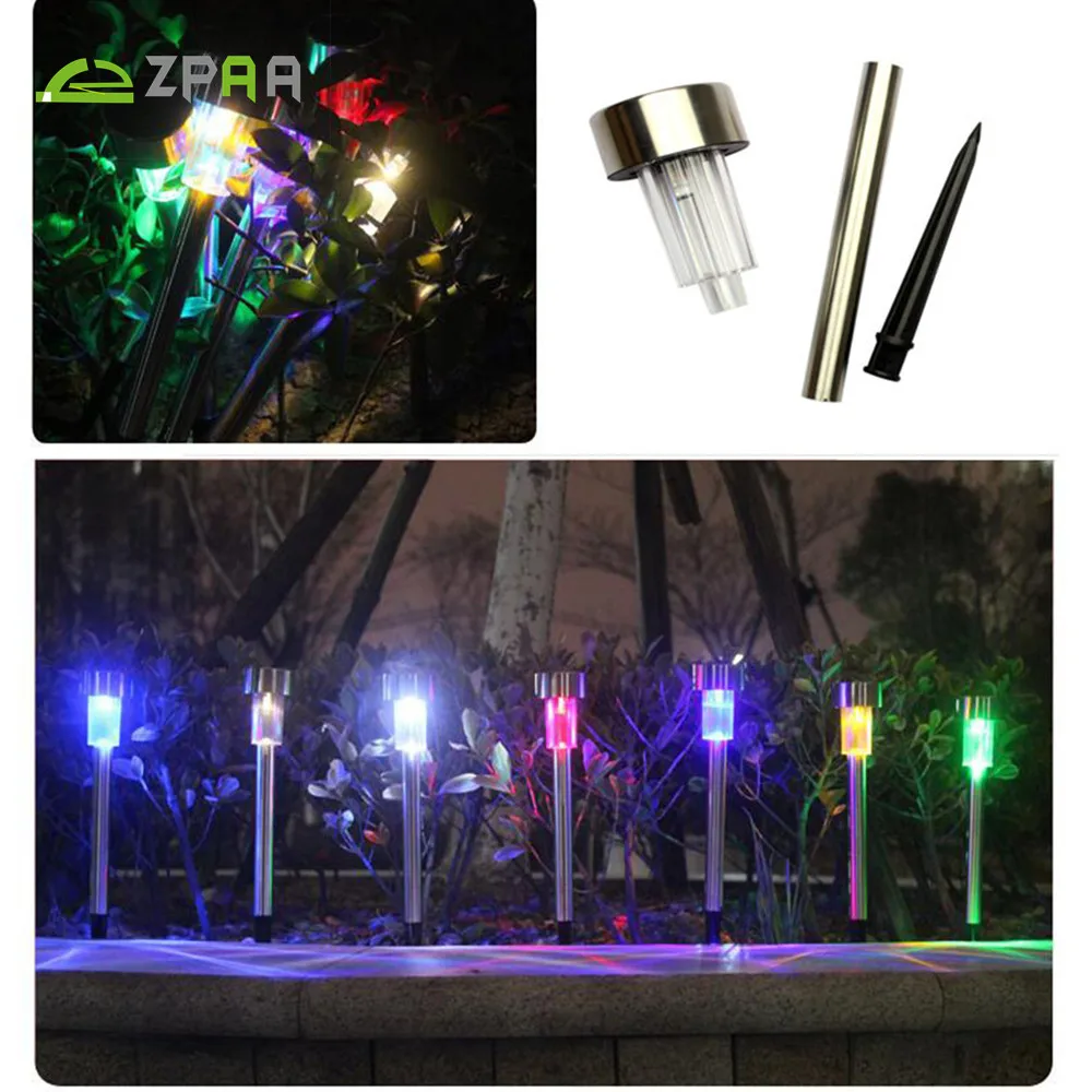 10 шт. наружный светильник для газона из нержавеющей стали солнечный светодиодный