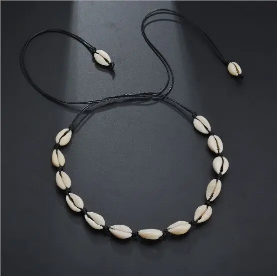 

1pc New Fashion Sea Shell Choker Necklace Rope Chain Natural Seashell Jewelry Simple Collar Necklace for Women 8473-8474