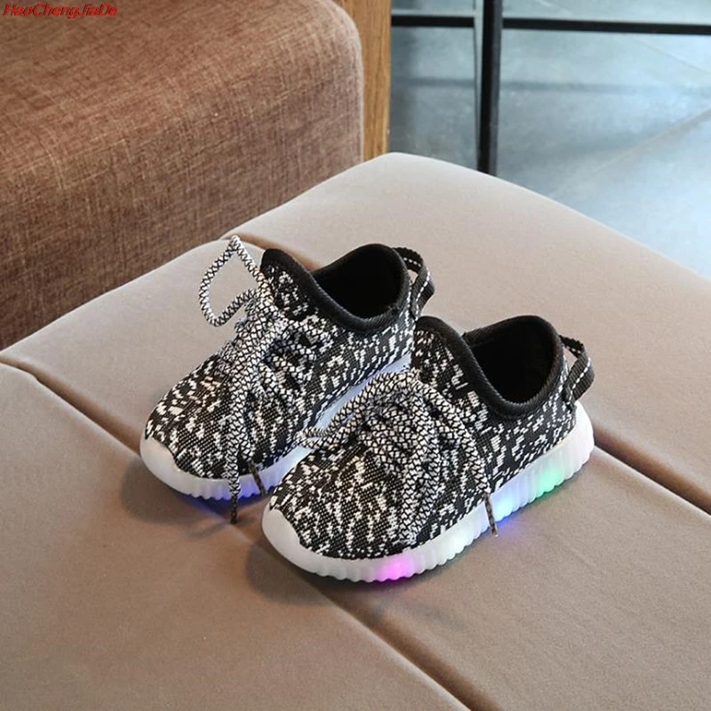

HaoChengJiaDe Glowing Girls Sneakers with light New Spring Basket Led Children Lighting Shoes Boys illuminated Luminous Sneaker
