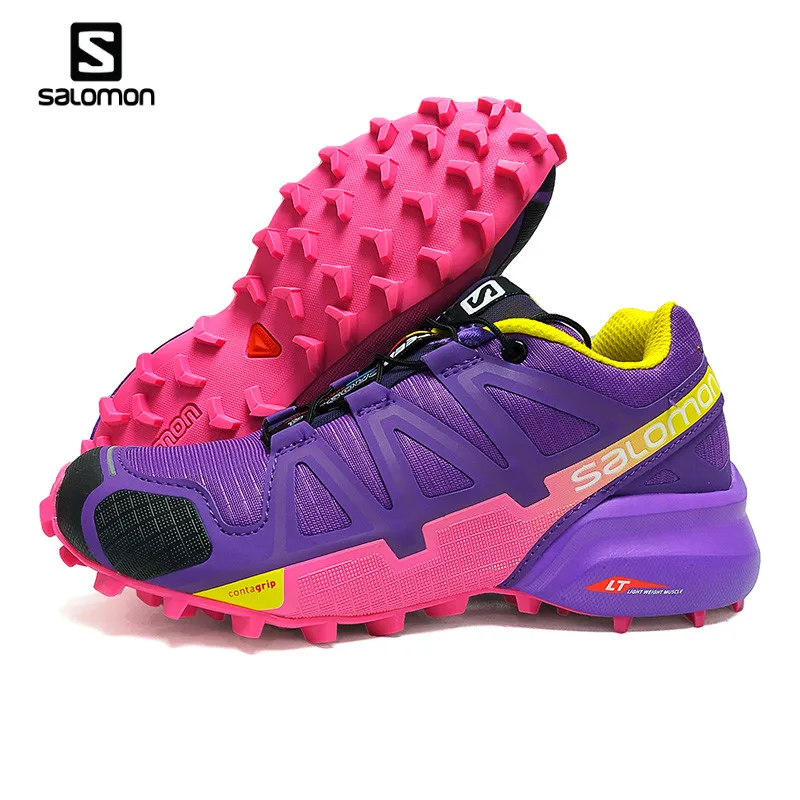 

New Women Salomon Speed Cross 4 Light Sneaker Hot Walking Jogging shoes Red Purple Running Shoes Wholesale Sports SIZE 36-41