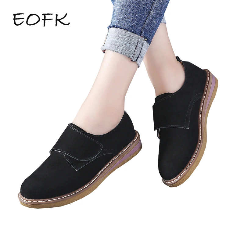 

EOFK Women Leather Shoes Woman Cow Suede Casual Women's Moccasins Soft Flat Shoes Comfy Fashion Ladies Flats Shoes Female