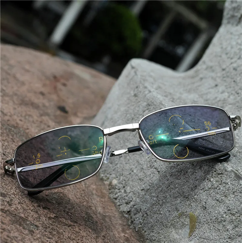 Раза прогрессивные Мультифокальные очки переход солнцезащитные очки фотохромные очки для чтения Для мужчин точки для чтения рядом далеко взгляд NX
